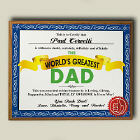 World's Greatest Dad Personalized Plaque